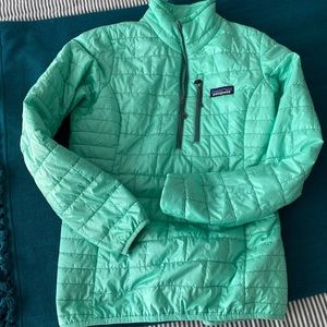 Patagonia light puffer half zip - Mint green XS
